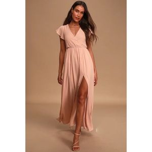Lost in the Moment blush maxi dress